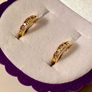 Diamond Huggie Earrings